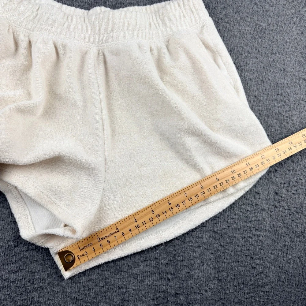 H&M Divided Women's Size S Basic Terry Cloth Shorts Cream Off White Lounge Beach